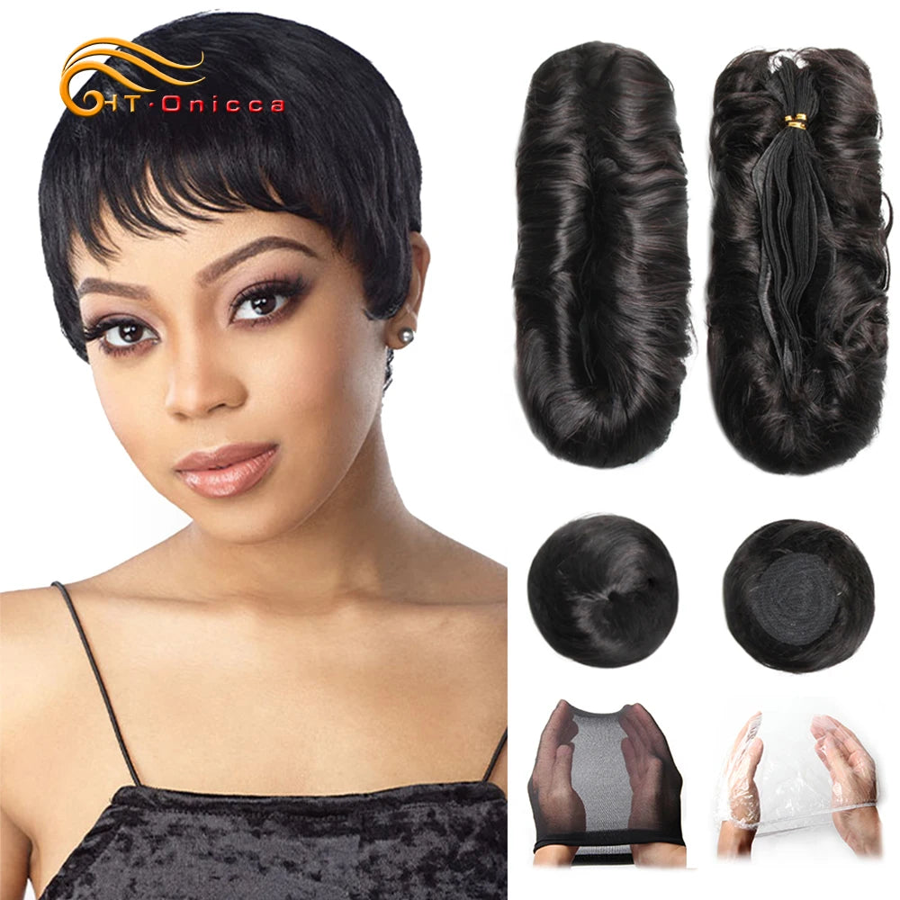 Curly Human Hair Bundles Brazilian Hair Weave Bundles Short Hair Human Hair Bundles For Woman - Duce Closet