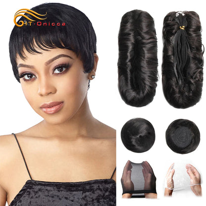 Curly Human Hair Bundles Brazilian Hair Weave Bundles Short Hair Human Hair Bundles For Woman - Duce Closet