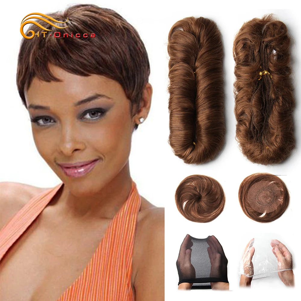 Curly Human Hair Bundles Brazilian Hair Weave Bundles Short Hair Human Hair Bundles For Woman - Duce Closet