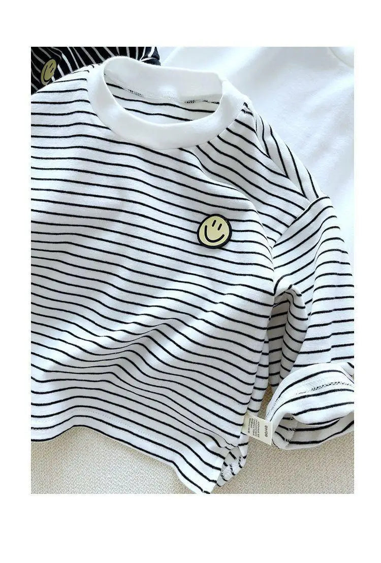 Striped Long-Sleeve Cotton T-Shirt - Duce Closet