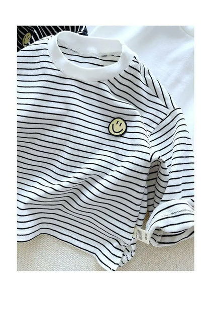 Striped Long-Sleeve Cotton T-Shirt - Duce Closet