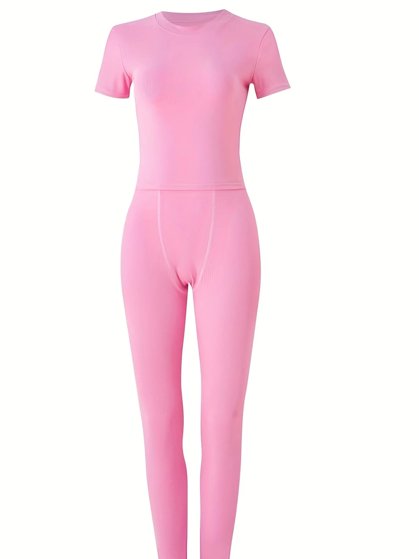 New style Lounge Wear Ribbed Casual 2 Piece Summer Shorts Set For Women Sleeve Top+Elastic Leggings Outfits - Duce Closet