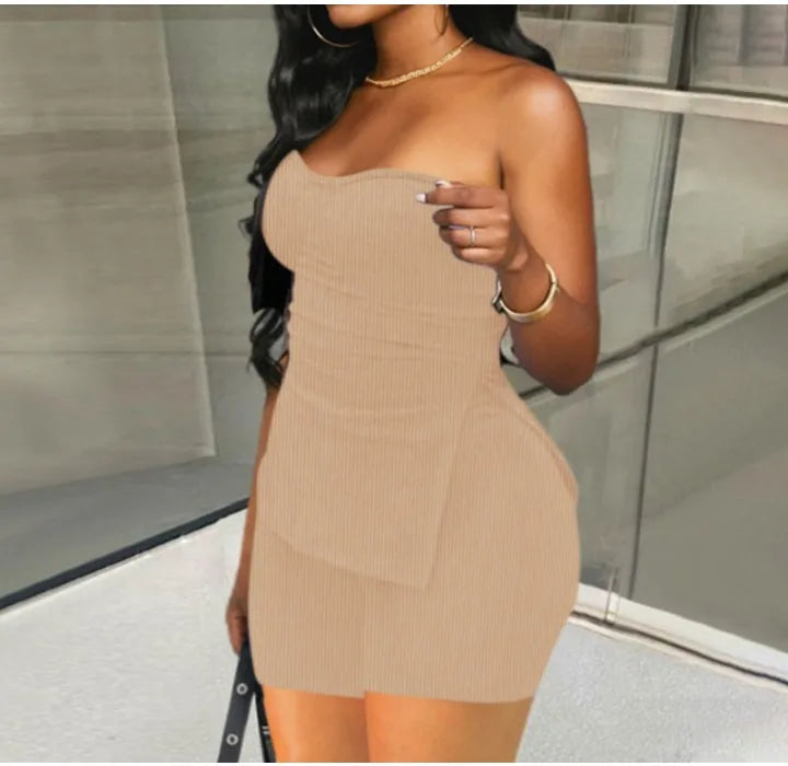 Two Piece Summer Outfits Women 2024 Fashion Sleeveless Top & Solid Shorts Y2k Casual Versatile Knit Suit for Female Streetwear - Duce Closet