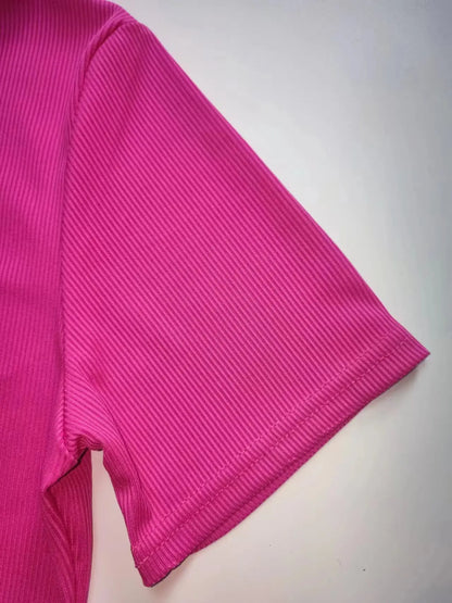 New style Lounge Wear Ribbed Casual 2 Piece Summer Shorts Set For Women Sleeve Top+Elastic Leggings Outfits - Duce Closet