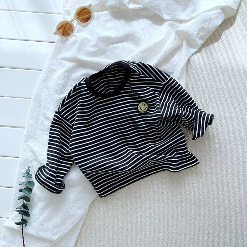 Striped Long-Sleeve Cotton T-Shirt - Duce Closet