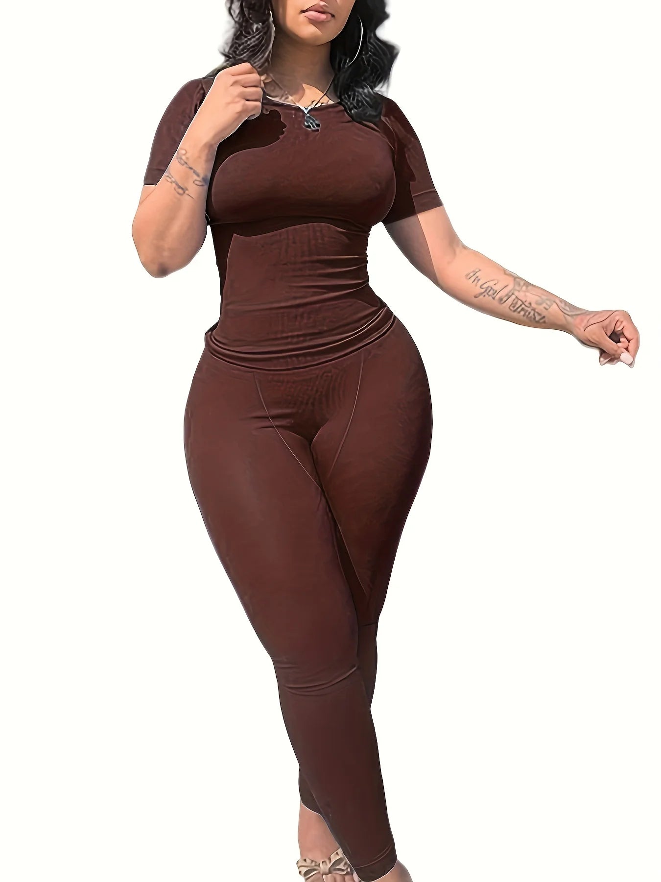 New style Lounge Wear Ribbed Casual 2 Piece Summer Shorts Set For Women Sleeve Top+Elastic Leggings Outfits - Duce Closet