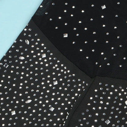 Sexy Party Jumpsuits Women 2024 Autumn Solid Mesh Diamond Fashion Long Sleeve Pants Jumpsuit Clubwear Female Overalls Streetwear - Duce Closet