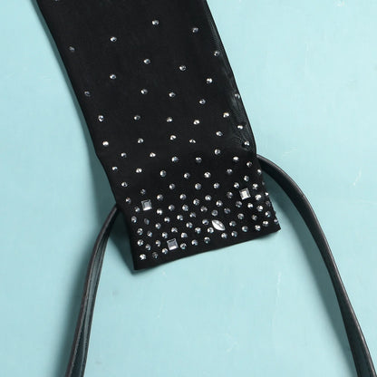 Sexy Party Jumpsuits Women 2024 Autumn Solid Mesh Diamond Fashion Long Sleeve Pants Jumpsuit Clubwear Female Overalls Streetwear - Duce Closet