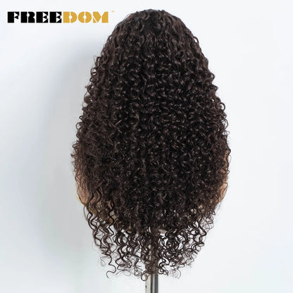 FREEDOM Synthetic Lace Front Wigs For Black Women Kinky Curly Lace Wig 30 inch Ombre Blonde Ginger Lace Wig Cosplay Wigs - Duce Closet