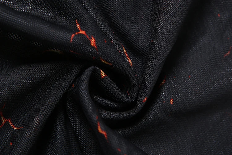 Nibber Colorful Print Jumpsuit Women Mesh  See Through Coquette Summer Backless Peach Buttocks Tight Activity Clubwear Overalls - Duce Closet