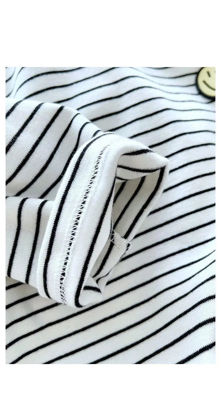 Striped Long-Sleeve Cotton T-Shirt - Duce Closet