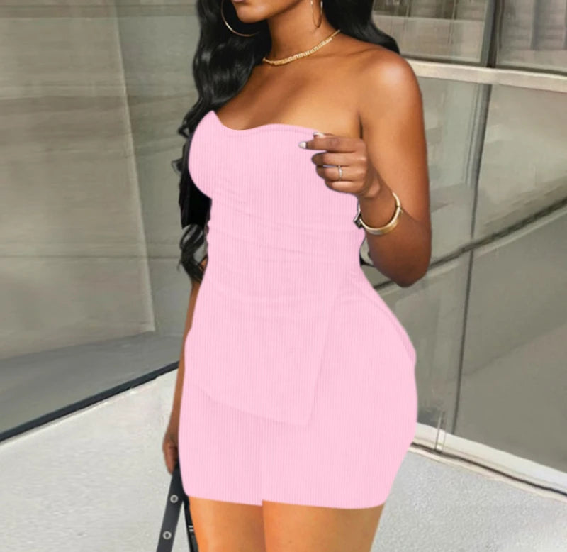 Two Piece Summer Outfits Women 2024 Fashion Sleeveless Top & Solid Shorts Y2k Casual Versatile Knit Suit for Female Streetwear - Duce Closet