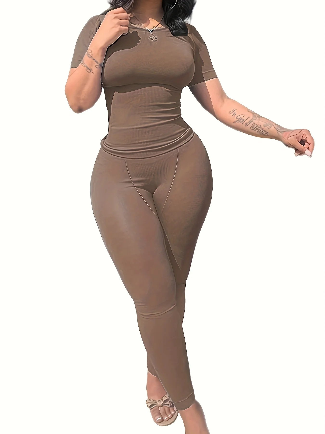 New style Lounge Wear Ribbed Casual 2 Piece Summer Shorts Set For Women Sleeve Top+Elastic Leggings Outfits - Duce Closet