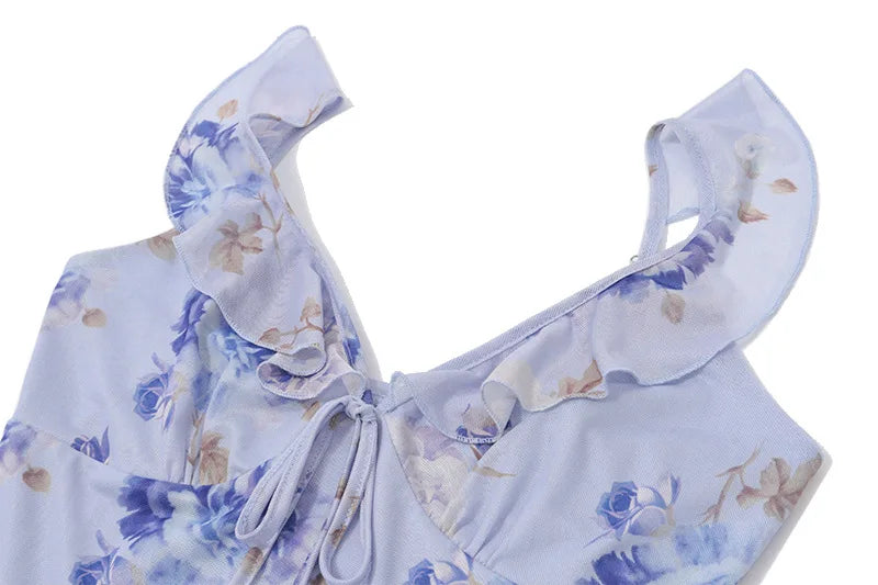 Summer Floral V-Neck Maxi Dress - Duce Closet