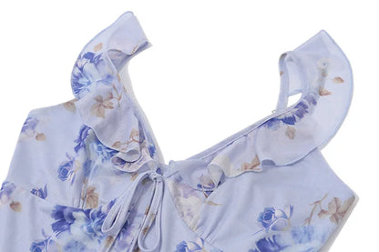 Summer Floral V-Neck Maxi Dress - Duce Closet