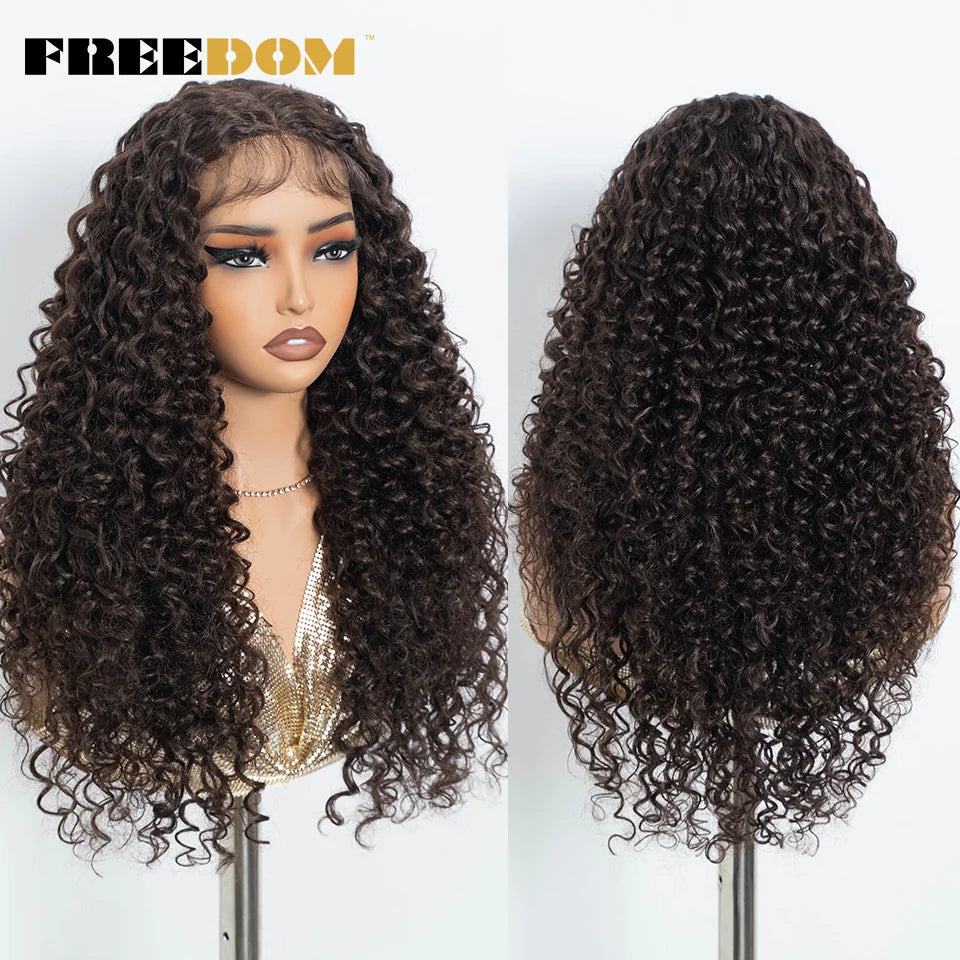 FREEDOM Synthetic Lace Front Wigs For Black Women Kinky Curly Lace Wig 30 inch Ombre Blonde Ginger Lace Wig Cosplay Wigs - Duce Closet