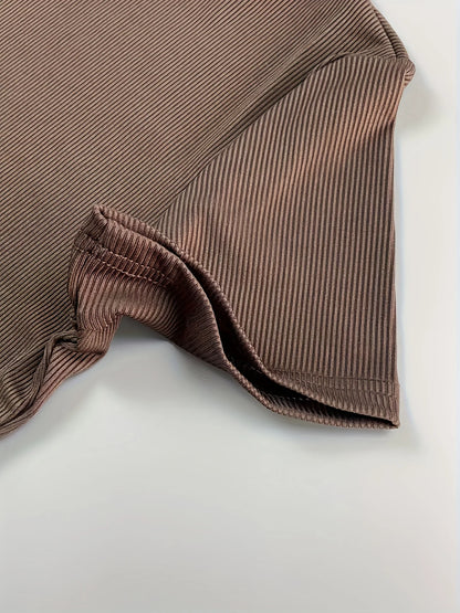 New style Lounge Wear Ribbed Casual 2 Piece Summer Shorts Set For Women Sleeve Top+Elastic Leggings Outfits - Duce Closet