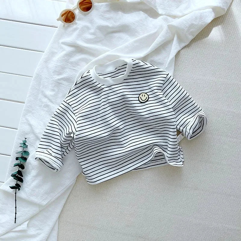 Striped Long-Sleeve Cotton T-Shirt - Duce Closet