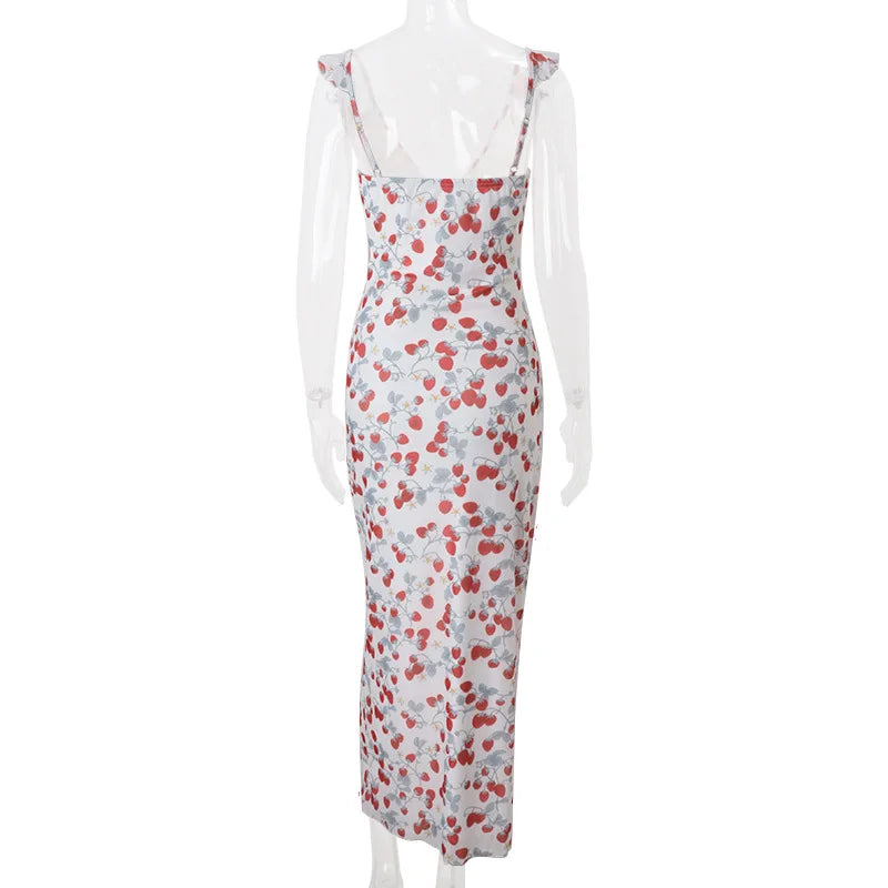 Summer Floral V-Neck Maxi Dress - Duce Closet