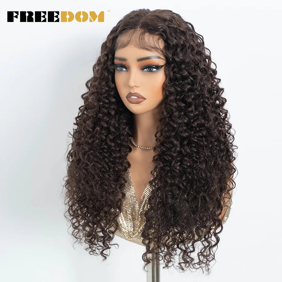 FREEDOM Synthetic Lace Front Wigs For Black Women Kinky Curly Lace Wig 30 inch Ombre Blonde Ginger Lace Wig Cosplay Wigs - Duce Closet