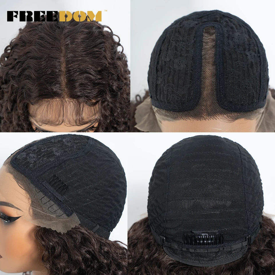 FREEDOM Synthetic Lace Front Wigs For Black Women Kinky Curly Lace Wig 30 inch Ombre Blonde Ginger Lace Wig Cosplay Wigs - Duce Closet