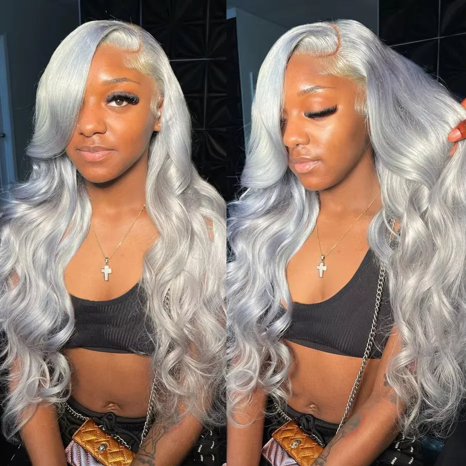 13x6 Teal Ocean Blue Lace Front Wig Human Hair Body Wave 613 Blonde Lace Frontal Wig Preplucked Mint Green Color Human Hair Wigs - Duce Closet