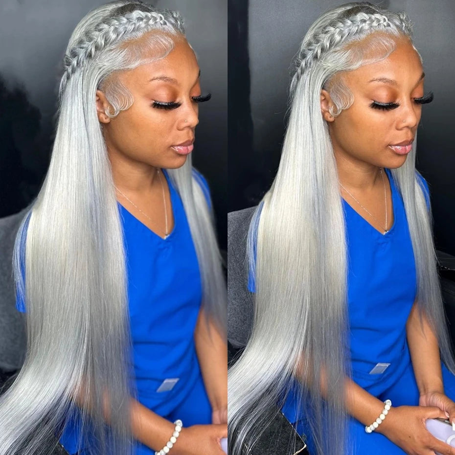 13x6 Teal Ocean Blue Lace Front Wig Human Hair Body Wave 613 Blonde Lace Frontal Wig Preplucked Mint Green Color Human Hair Wigs - Duce Closet