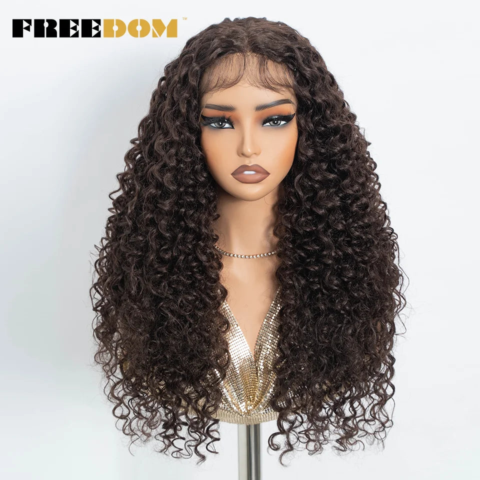 FREEDOM Synthetic Lace Front Wigs For Black Women Kinky Curly Lace Wig 30 inch Ombre Blonde Ginger Lace Wig Cosplay Wigs - Duce Closet