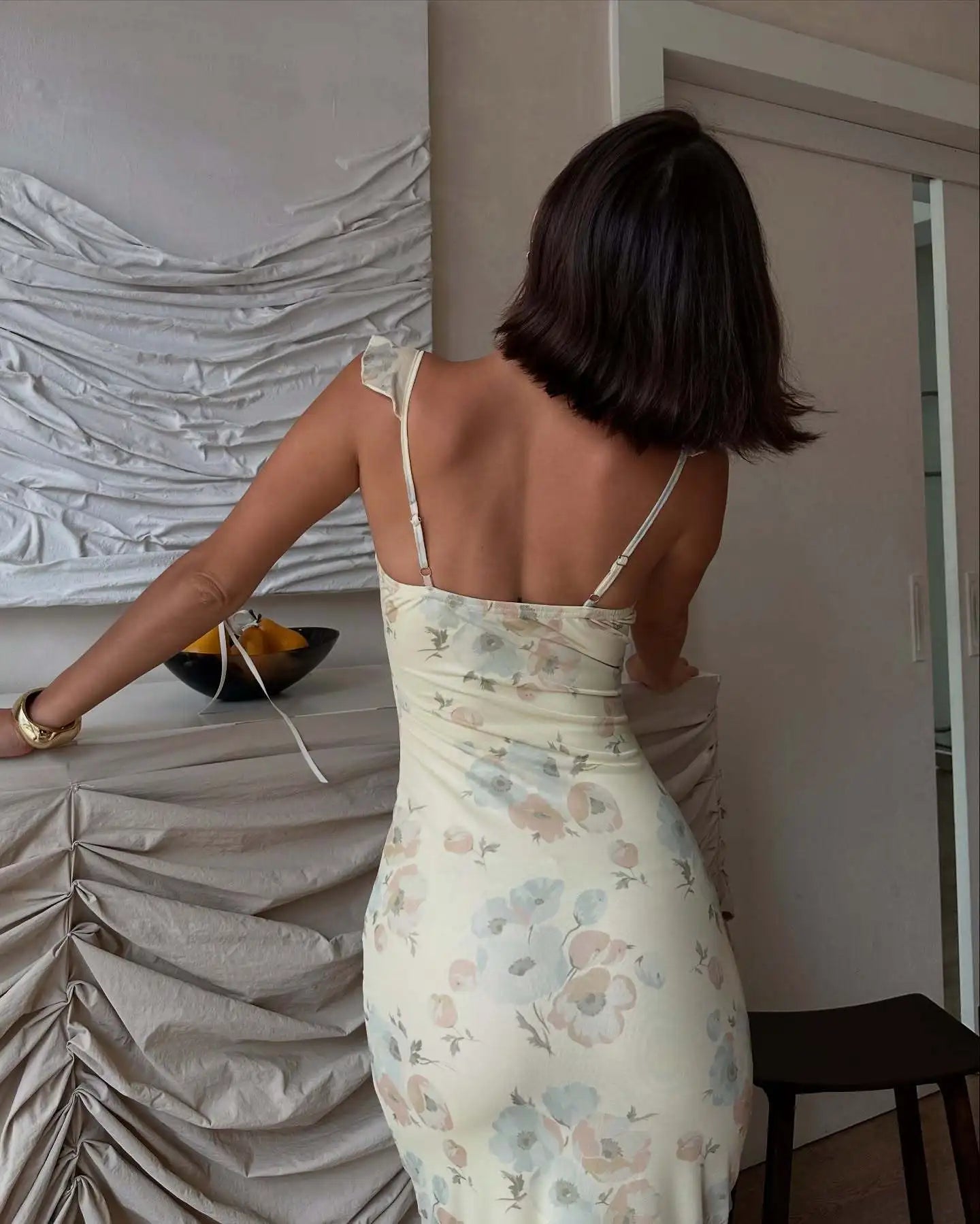 Summer Floral V-Neck Maxi Dress - Duce Closet