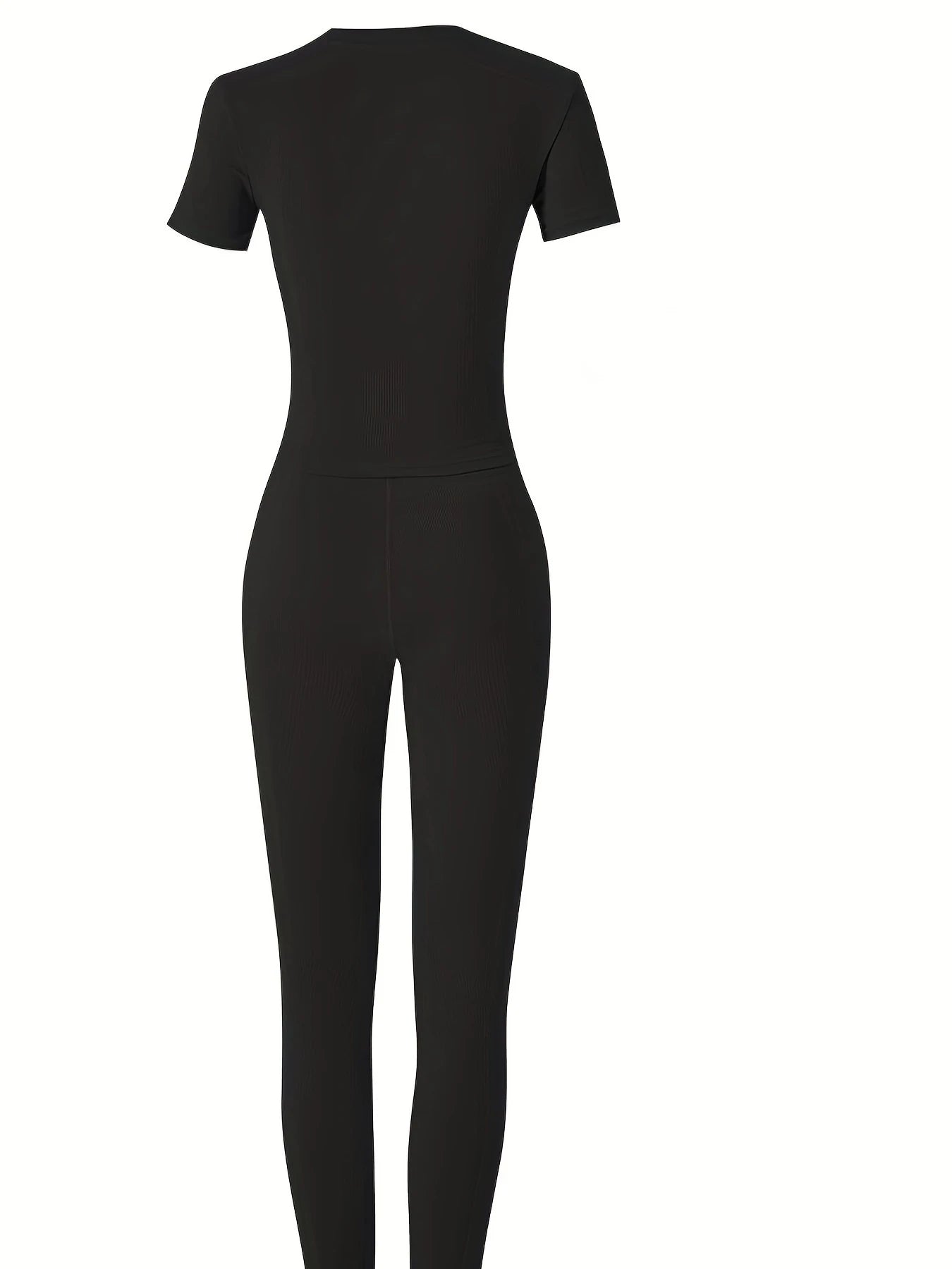 New style Lounge Wear Ribbed Casual 2 Piece Summer Shorts Set For Women Sleeve Top+Elastic Leggings Outfits - Duce Closet