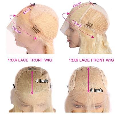 13x6 HD Transparent 613 Blonde Lace Frontal Human Hair Wigs Brazilian Straight Lace Front Human Hair Wigs Can Be Dyed Any Color - Duce Closet
